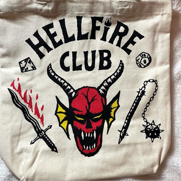 NWT Stranger Things x Netflix Hellfire Club Canvas Tote Bag - Picture 10 of 14